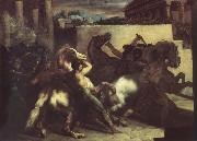Theodore   Gericault The race of the wild horses oil painting on canvas